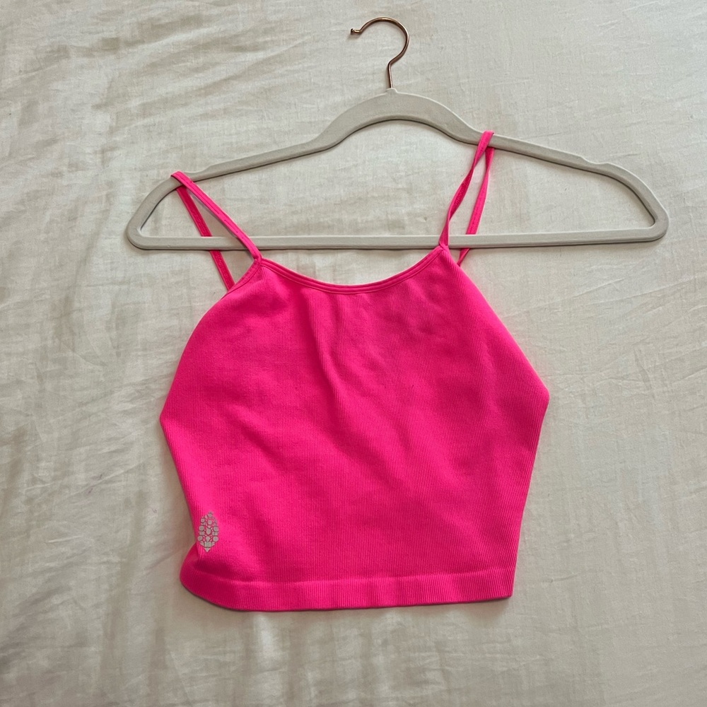 hot pink free people stretchy tank top